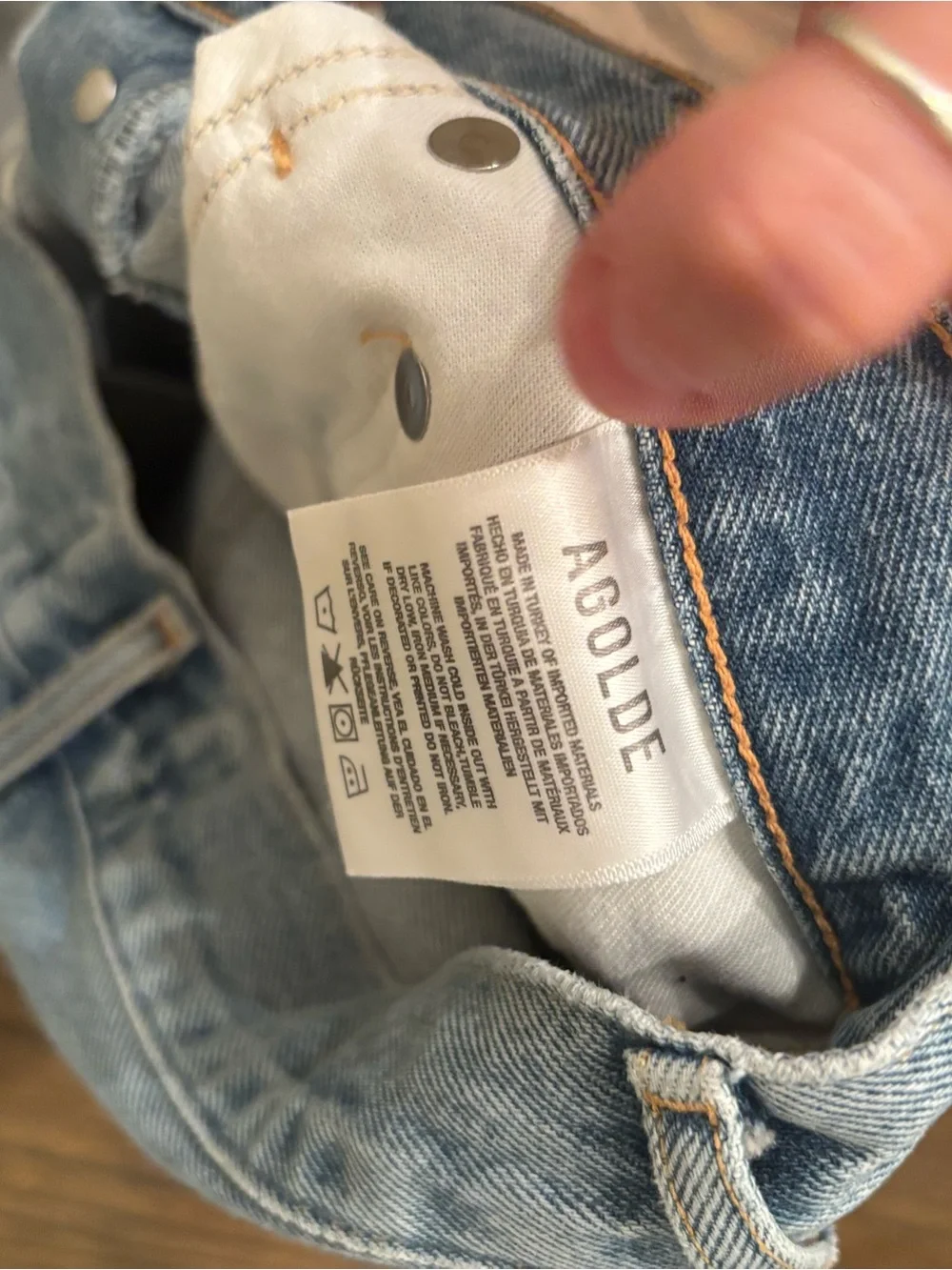 Agolde Light Wash Distressed High-Rise Jean Shorts